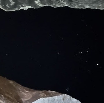 View to the stars from within Giant Rock's vortex