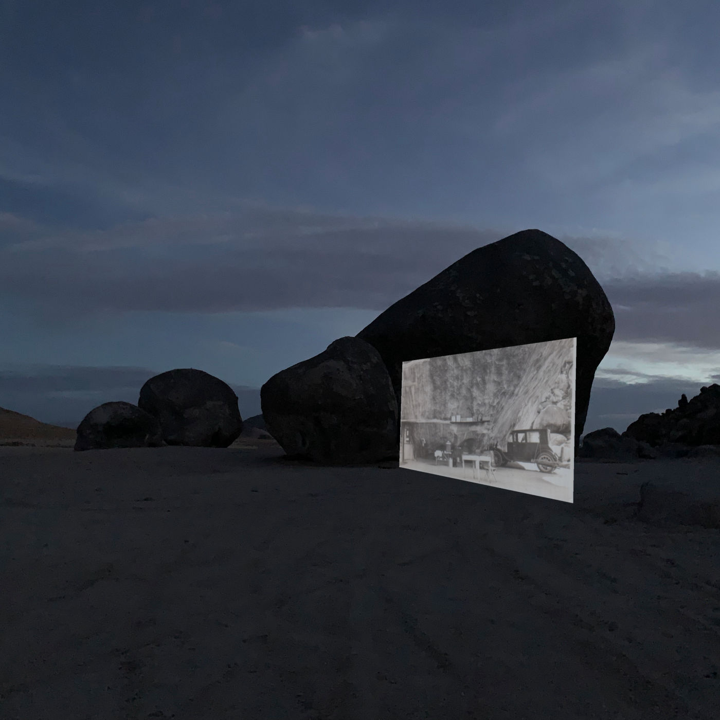 Our Giant Rock Augmented Critzer Exhibit at Night